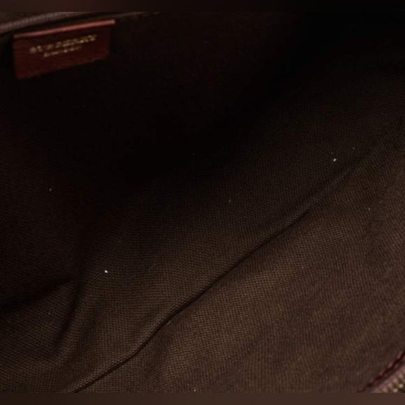 Burberry Brown/Beige Haymarket Check Canvas and Leather Middle Zip Tote - Picture 12 of 13